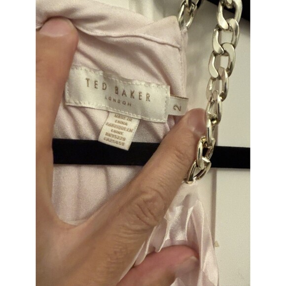 TED BAKER Women’s Sasski Pleated Maxi Dress Size 2 pink formal event gala - Picture 12 of 16